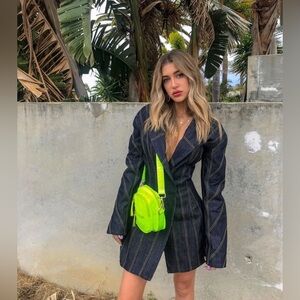 Rare House of CB Etienne Denim Blazer Jacket Dress NWT S